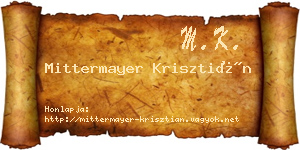 Mittermayer Krisztián névjegykártya